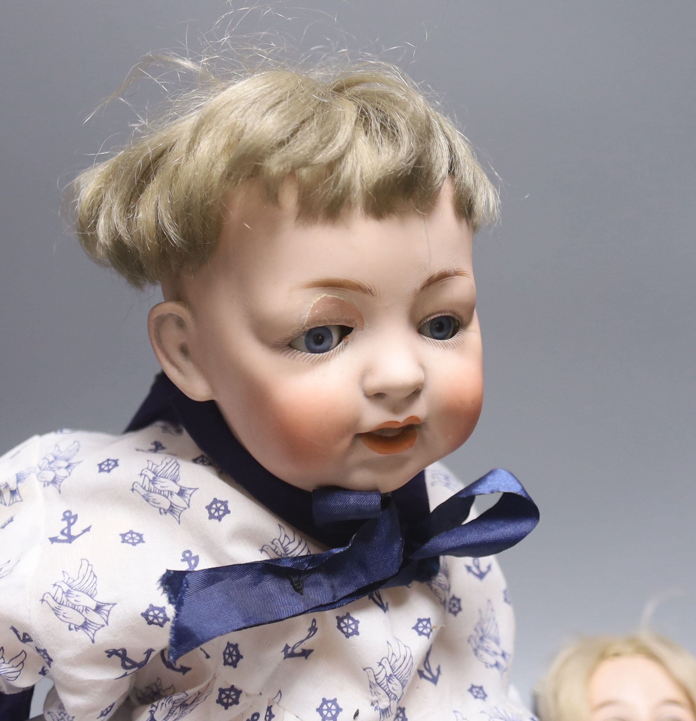 Two German bisque head dolls - AM 370 2 1/2, 57.5cm and JDK 211